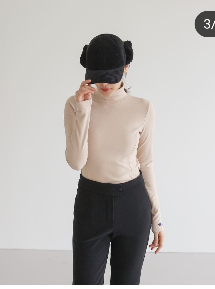 겨울골프 여자 골프 후리스 포근 목폴라티 소라색