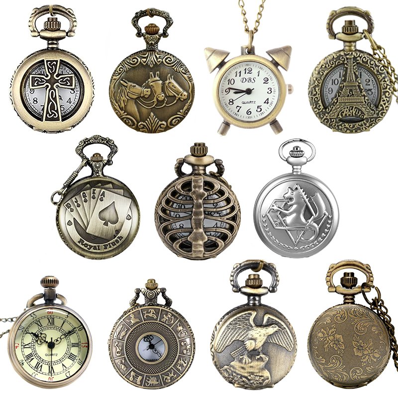새 랜덤 발송 소형 회중 시계 목걸이시계 기념품 여행 쥬얼리 기념일 생일