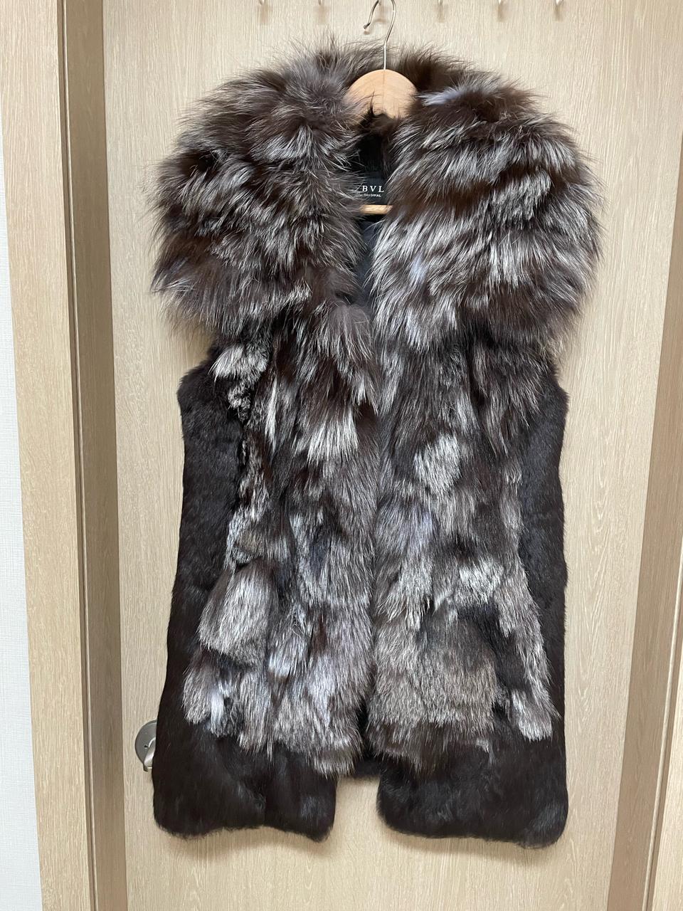 폭스 털 롱조끼 55