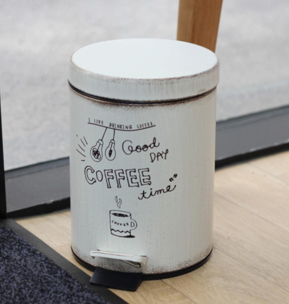 빈티지 철제 아담한 레터링 휴지통