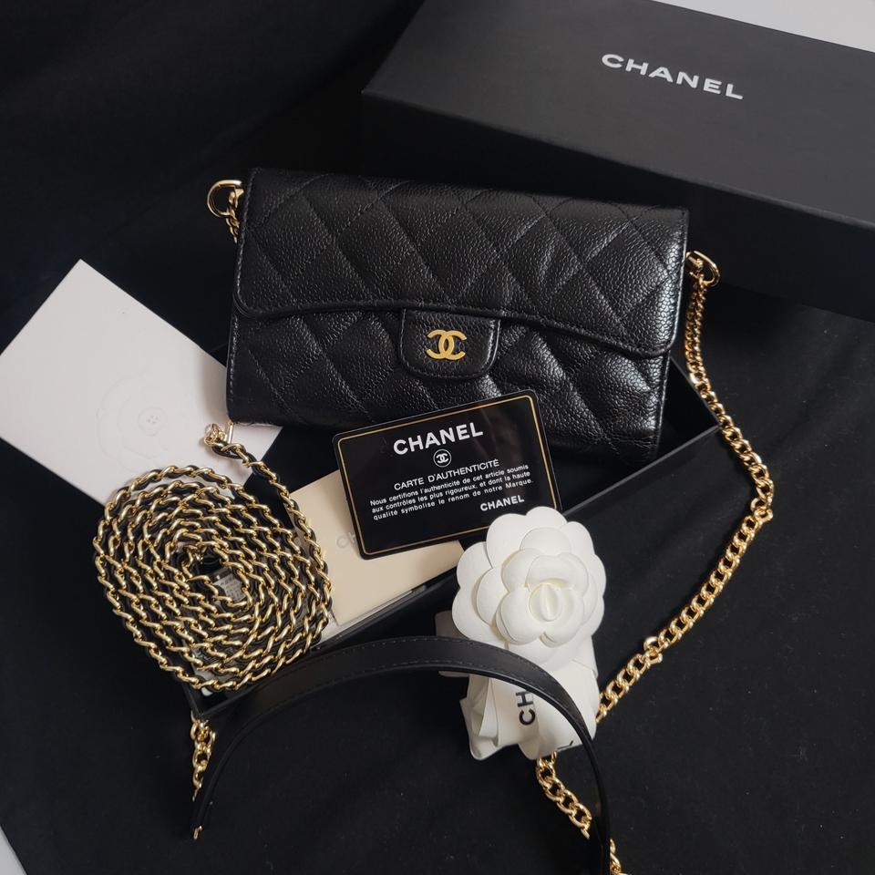 샤넬 캐비어 플랩 금장 장지갑 앤 미니 크로스백