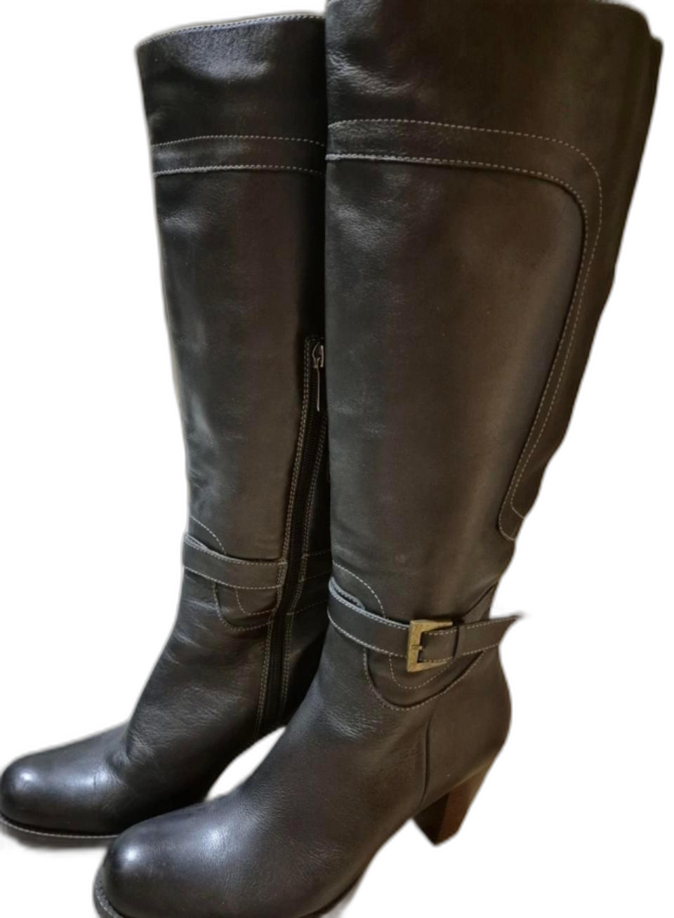 엘칸토)천연가죽 버클 롱부츠