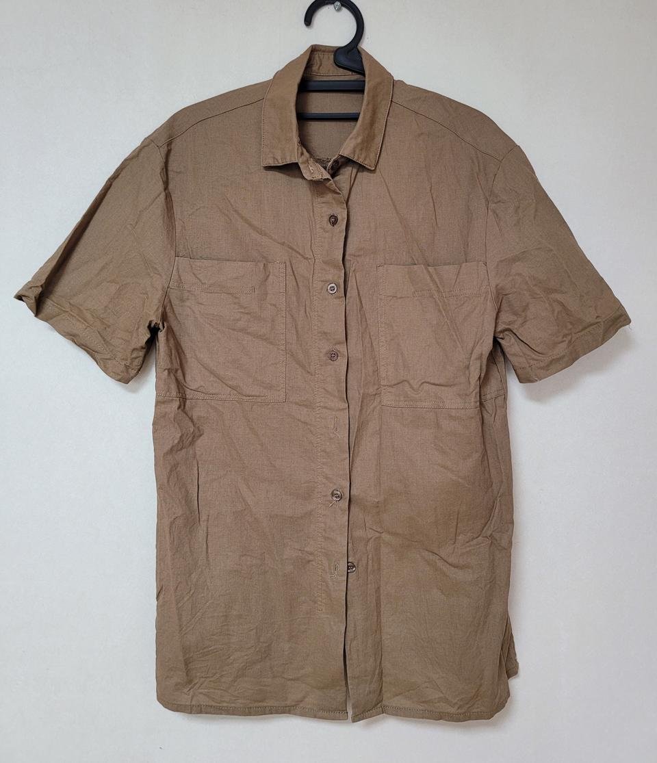 여름 포켓 반팔셔츠 브라운 90