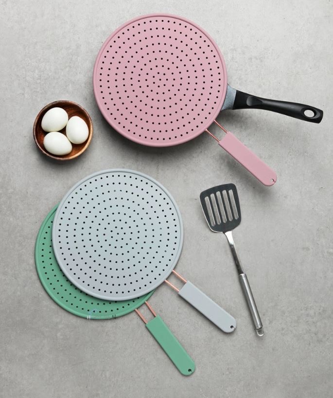 실리콘 기름막이 덮개, 후라이팬 덮개 2개 일괄(미개봉)