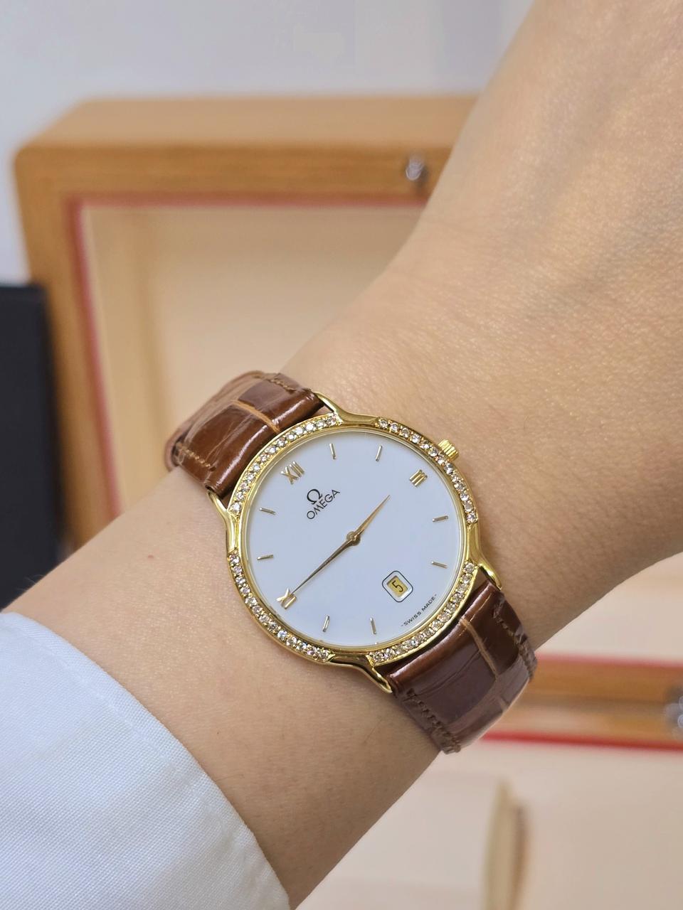오메가시계 18k 드빌 다이아 금통시계 정품