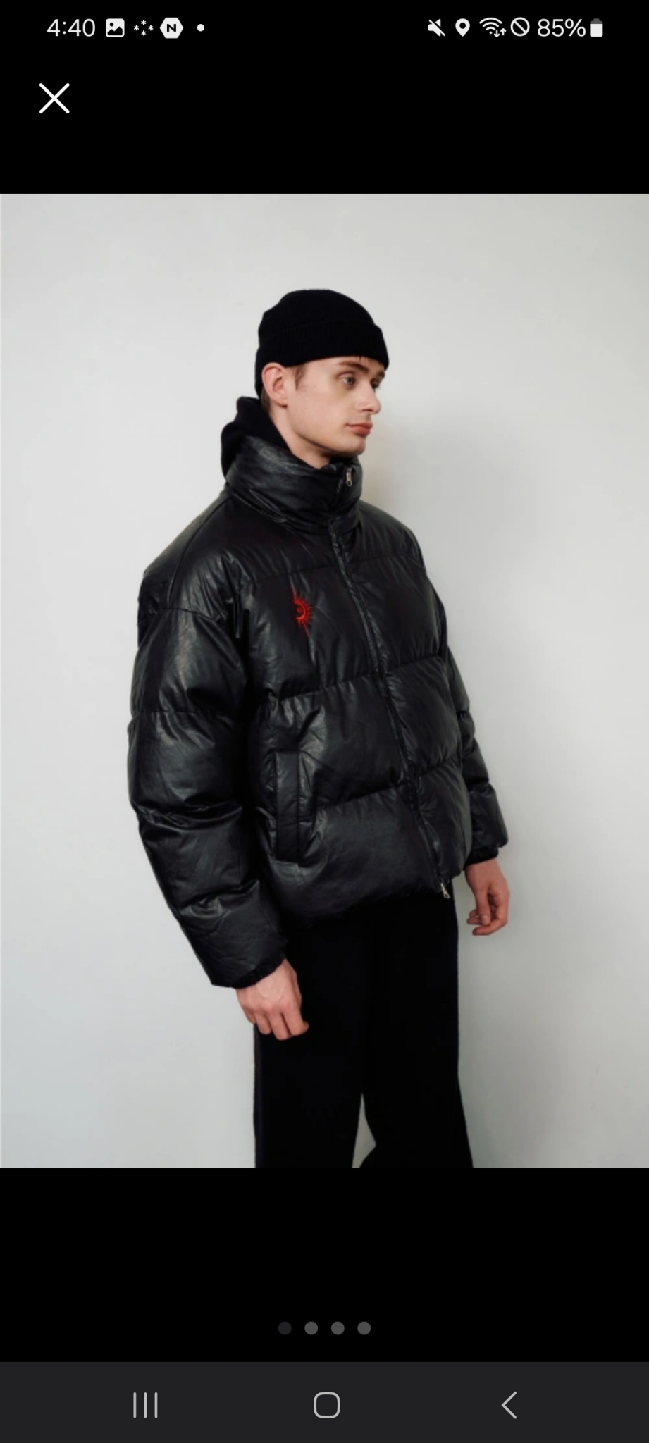 ONLY SWEAT PANTS 에클립스 로고 가죽 패딩 자켓