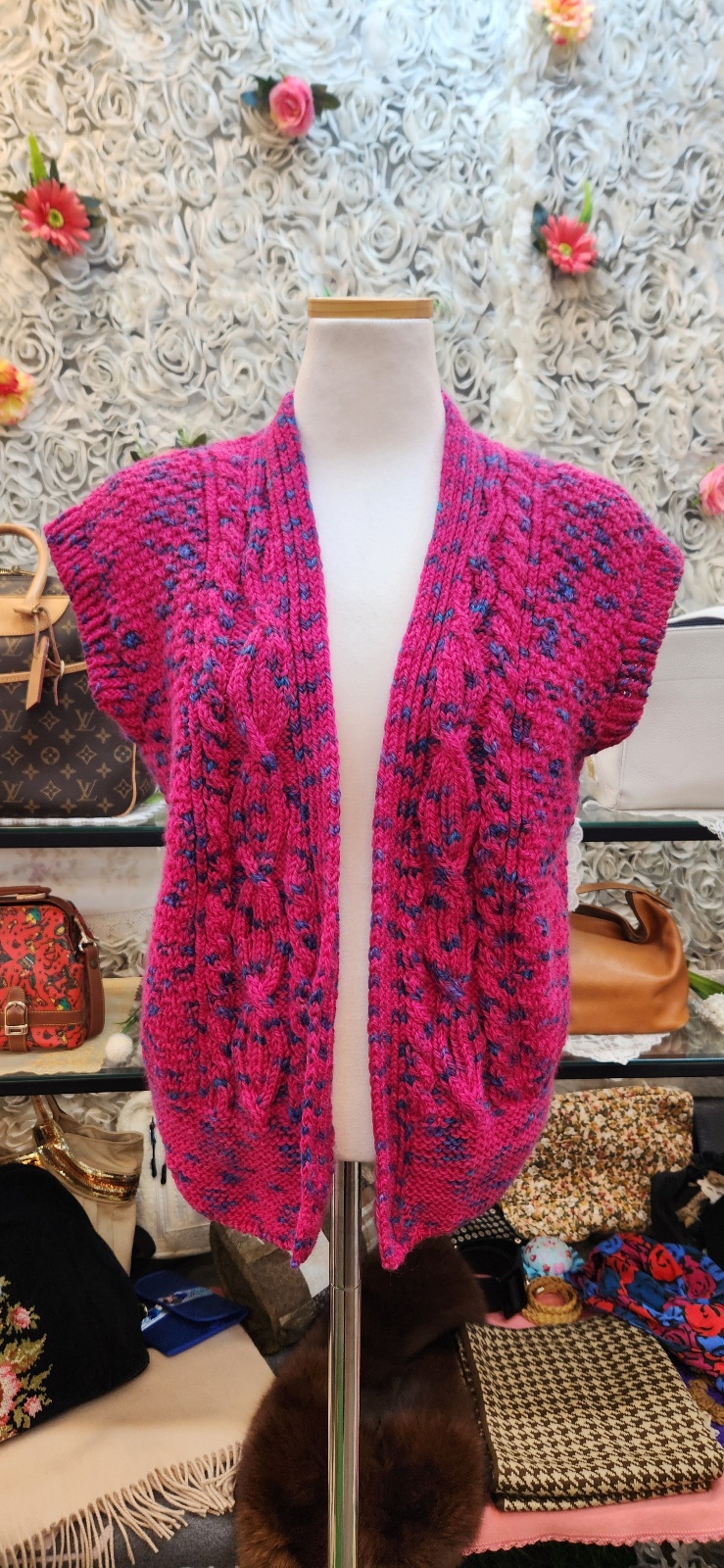 손뜨개 니트 베스트 (55 66 77)