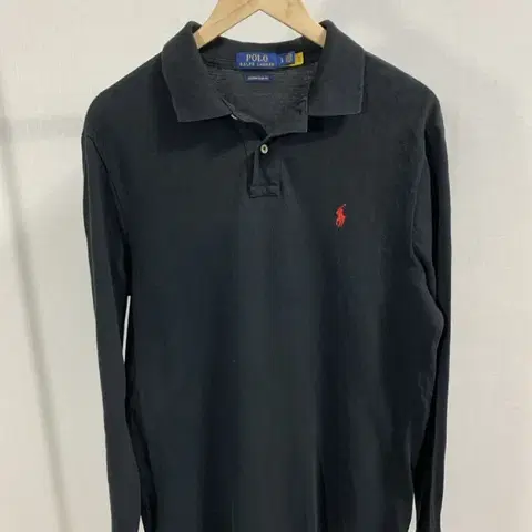 QR정품)폴로 검정 긴팔 카라티 L