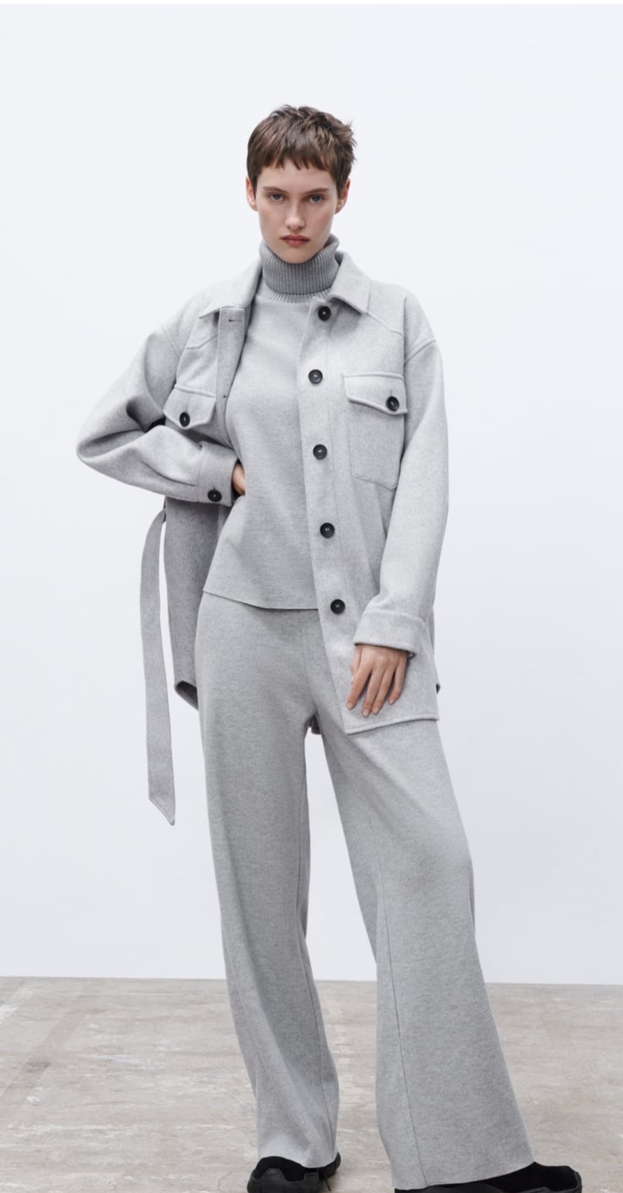 새상품) 자라 벨티드 소프트 오버셔츠