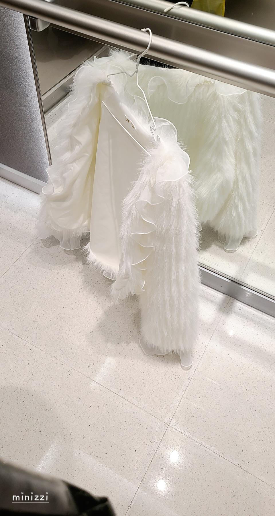 ❤ 우아한 진주 쉬폰 러플 프릴 라인 폭스 퍼자켓 ❤