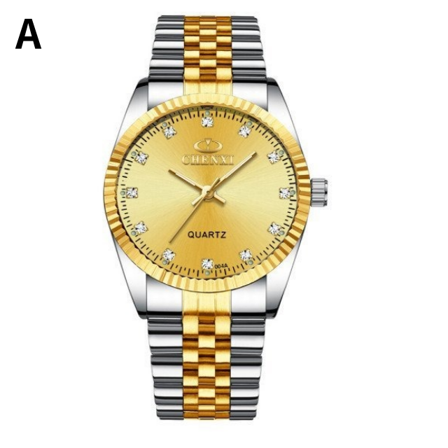 새 실버 A형 남성 18K GP 골드 시계판 손목 시계 도금 고급 디자인