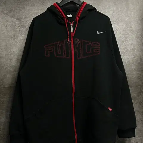 [유일매물] 00s 나이키 올드스쿨 블랙 스우시 포스 후드집업