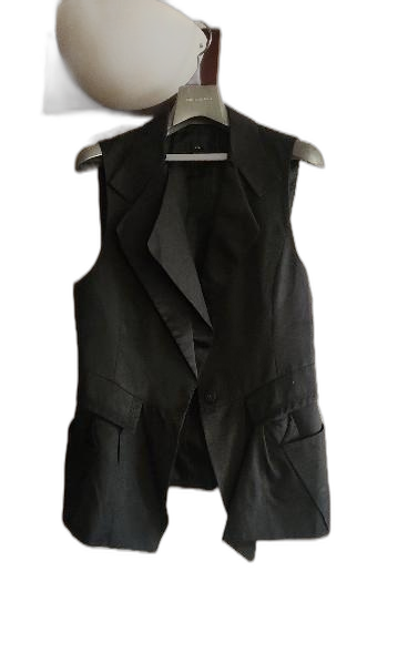 VIKI 블랙 베스트 프라다천 (카라 탈부착 가능)