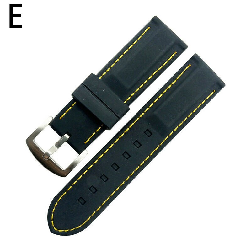 새 노랑색 실리콘 밴드 손목 시계줄 스트랩 교체 수리