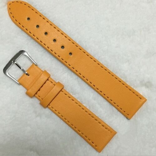 새 20mm 노란색 PU 인조 시계줄 정품 가죽 시계 스트랩