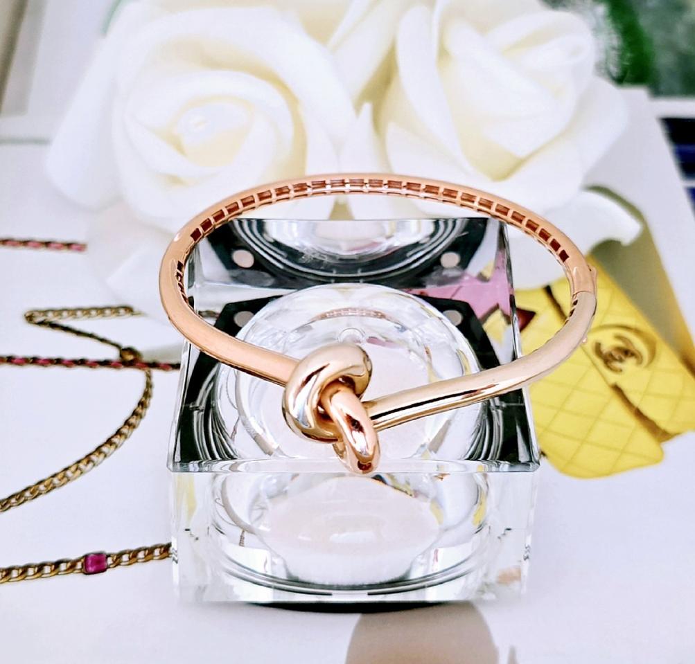 18k콤비 매듭 팔찌