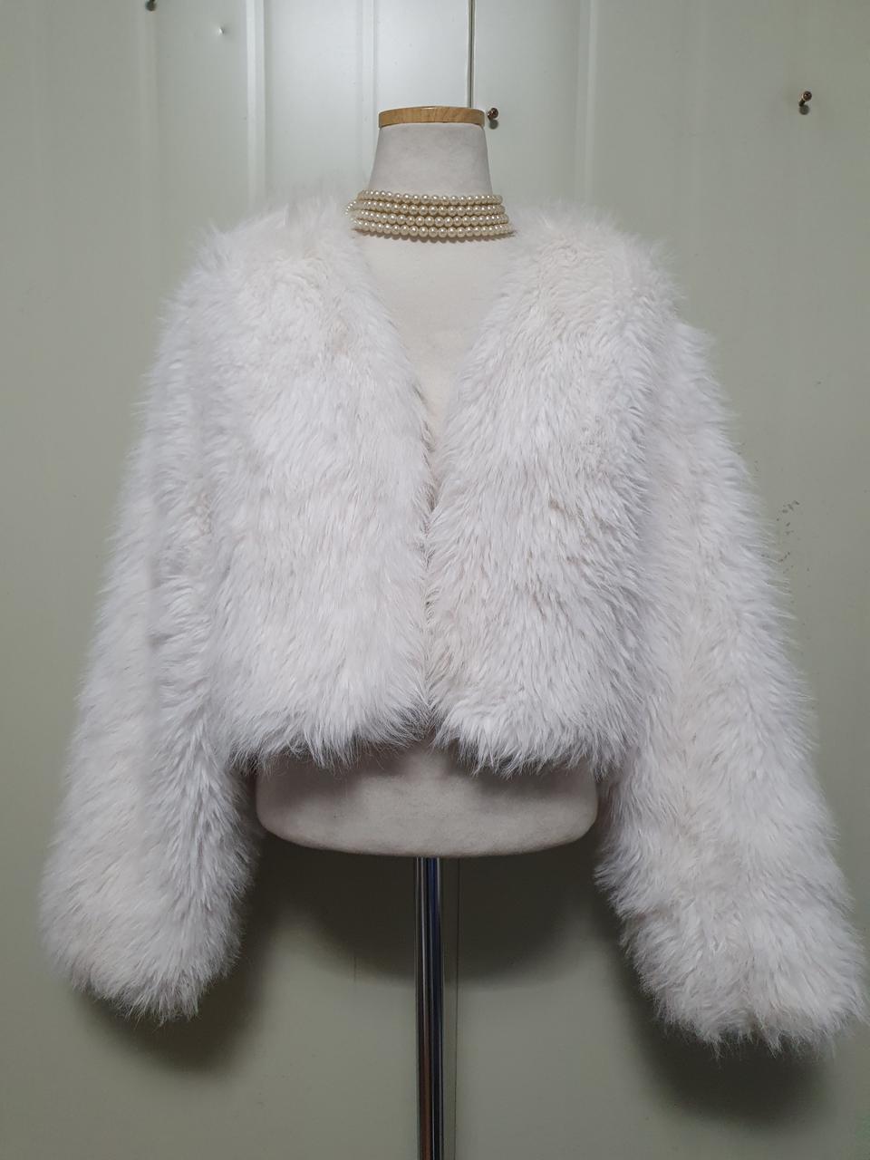 페이크퍼 인조털 코트.자켓.크롭.에코퍼.오픈스타일.모피