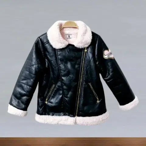 프렌치켓 키즈 페이크레더 무스탕 자켓