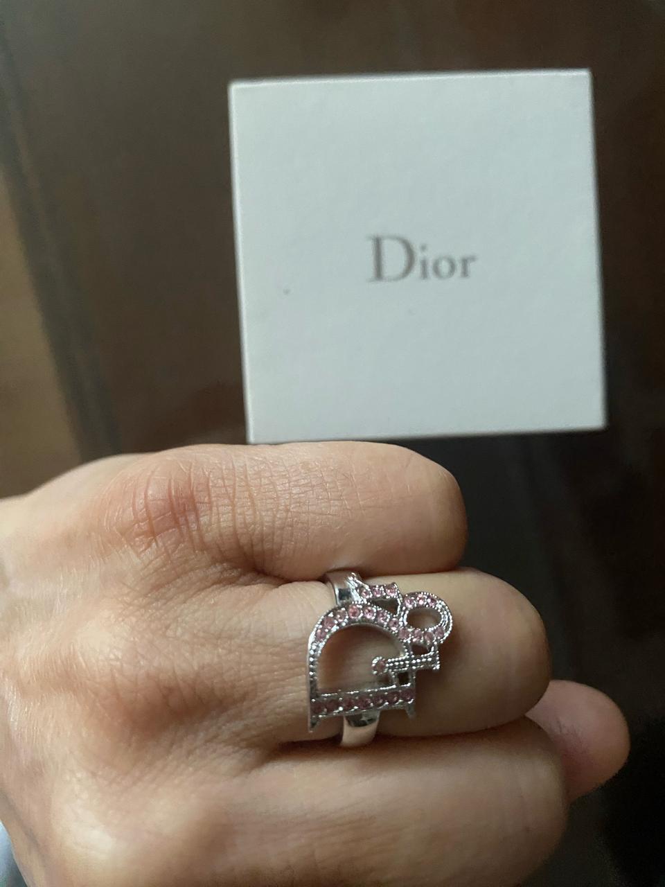 디올정품 연핑크 큐빅반지
