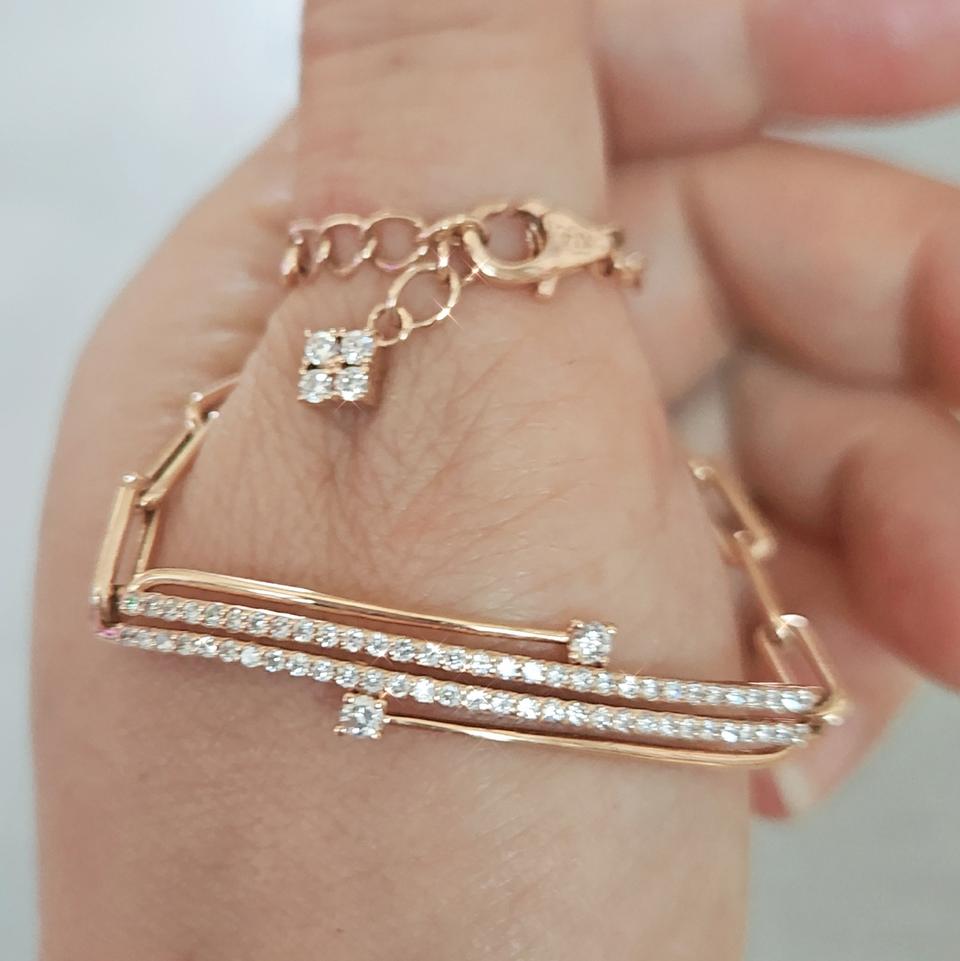 14k 로즈골드 라운드 스틱 링크체인 팔찌(2.05돈)