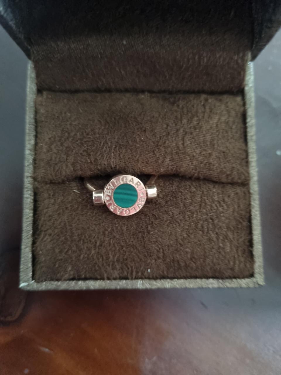 14k 로즈골드 말라카이트,오닉스양면반지