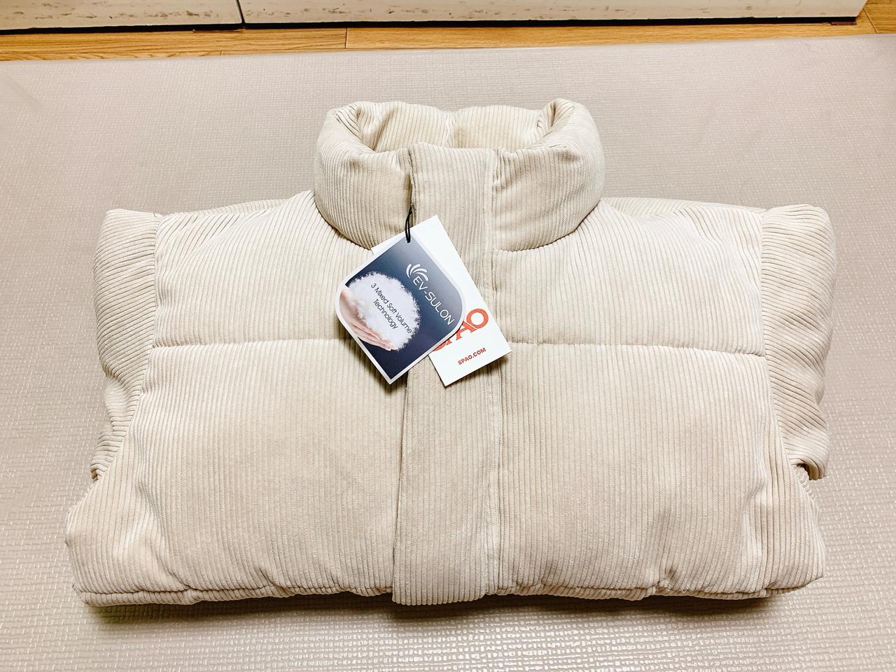 스파오 베이지 푸퍼 코듀로이 Ver. S