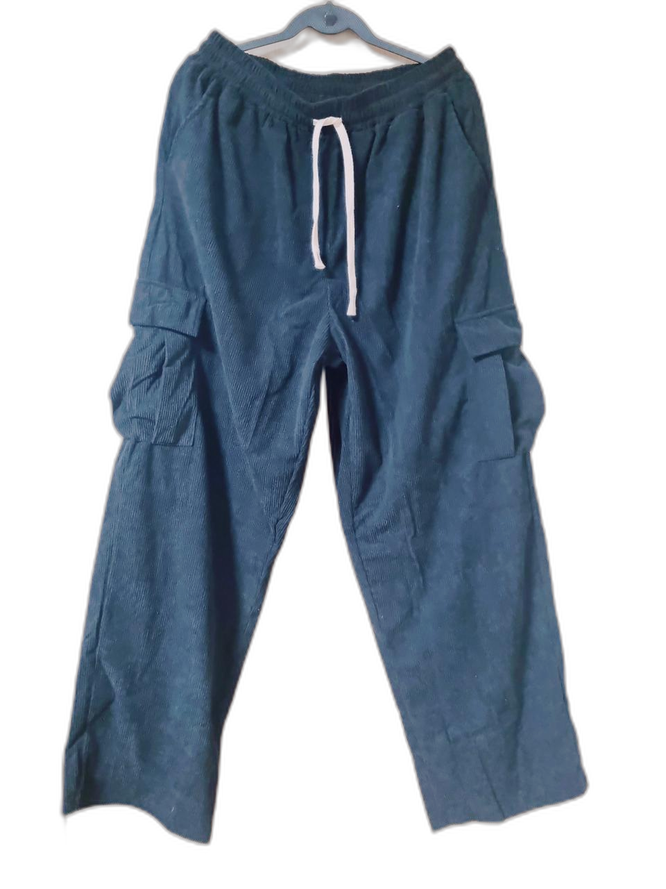 빅사이즈 코듀로이 밴딩카고 와이드팬츠