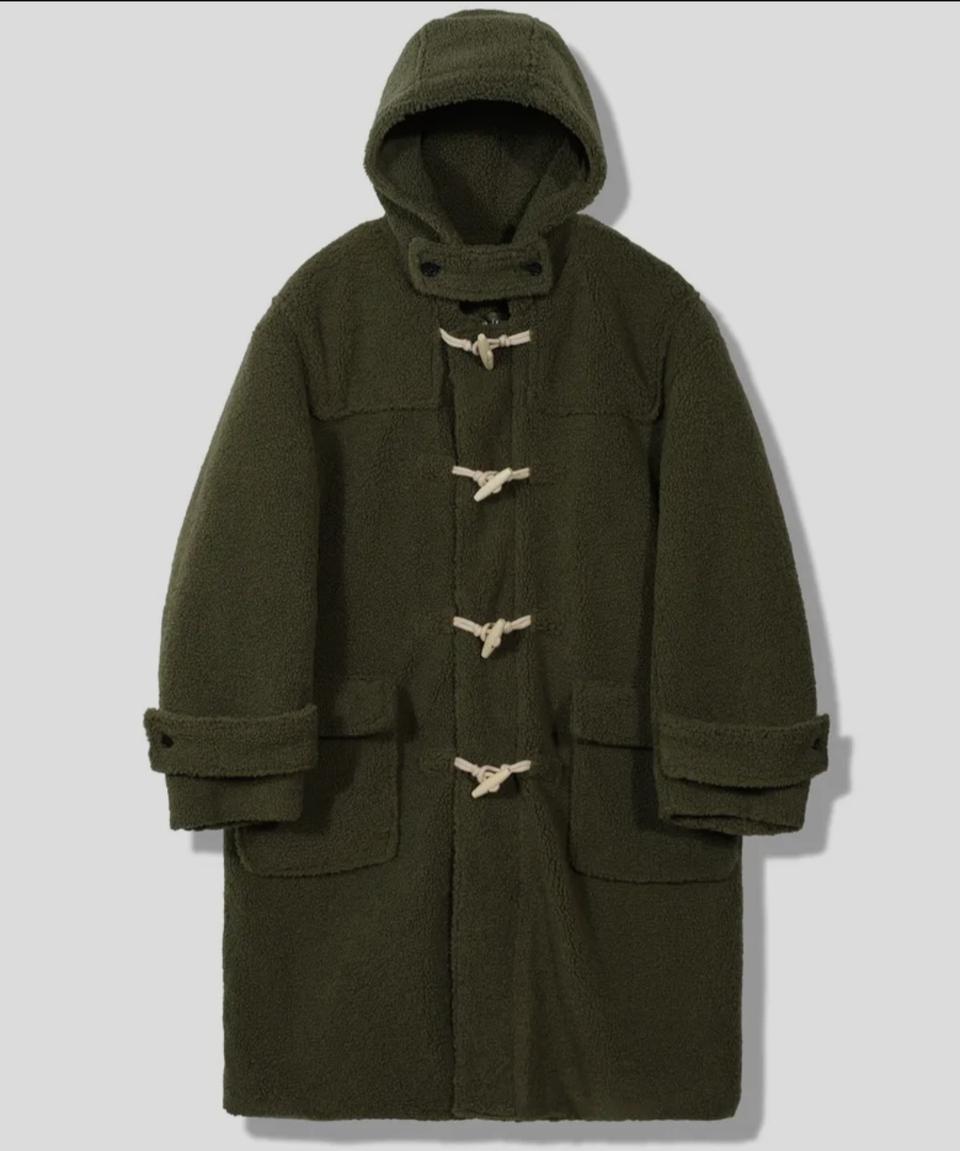 구빈 더블 플리스 후드 코트 s