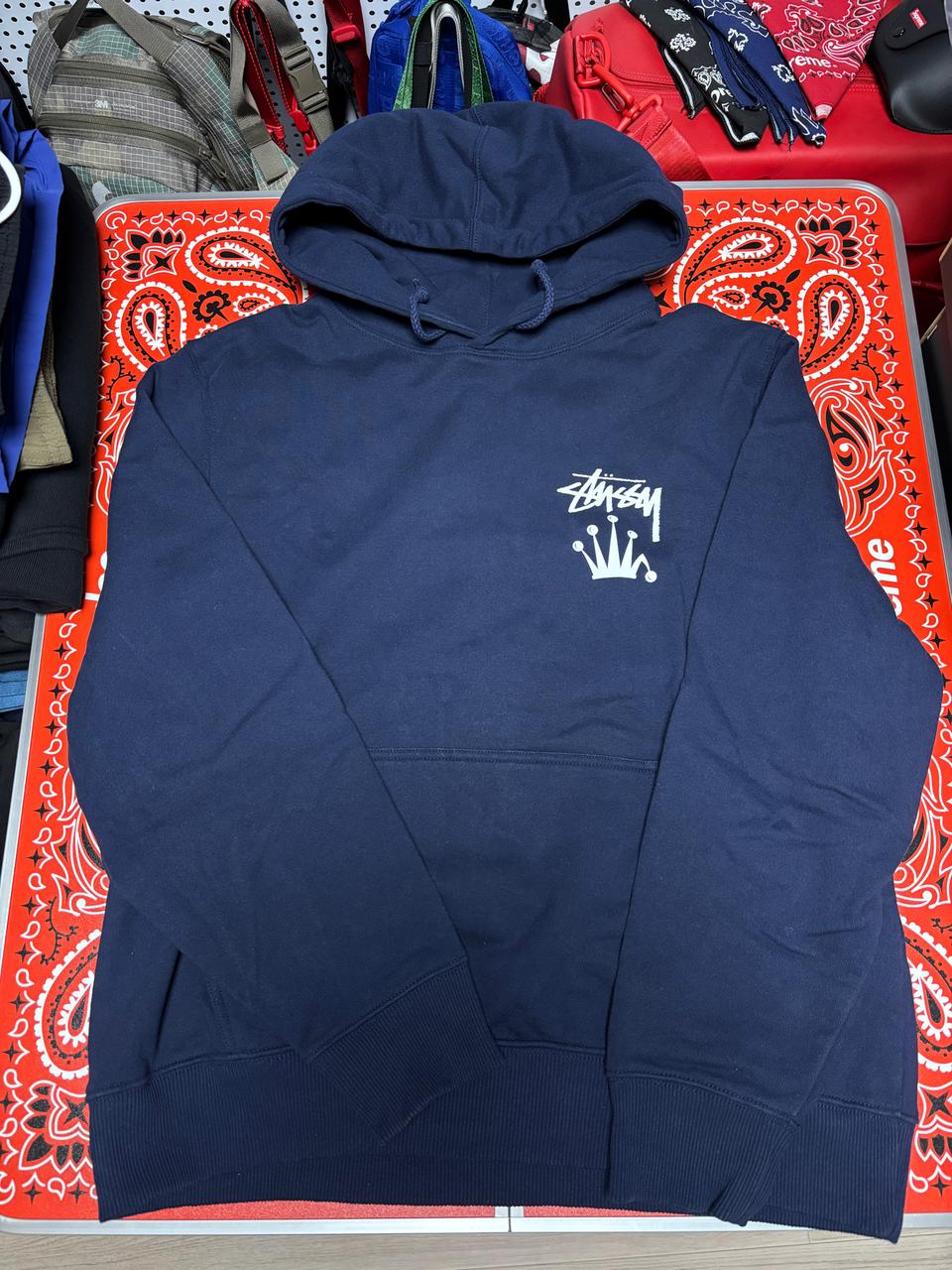 [M] 스투시 스탁 크라운 후드 네이비