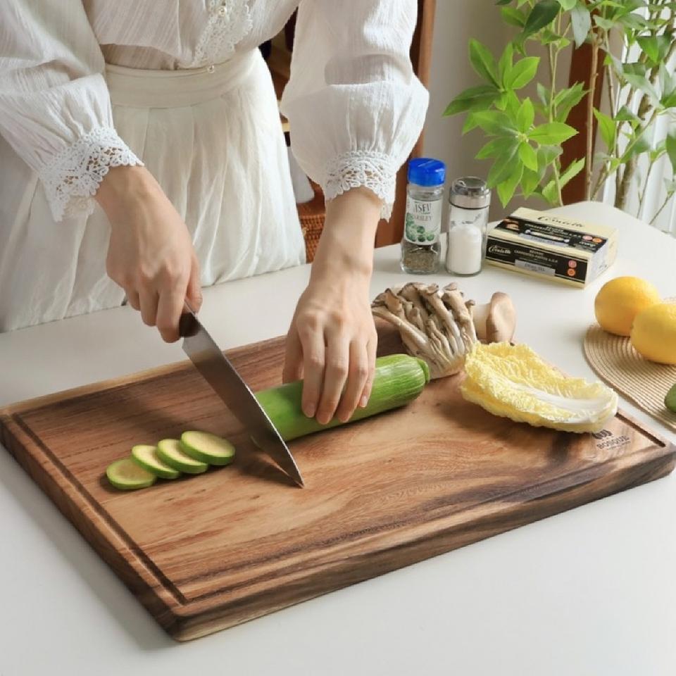 보스퀘 사각 통원목 도마 특대 50cm/ PUQ097