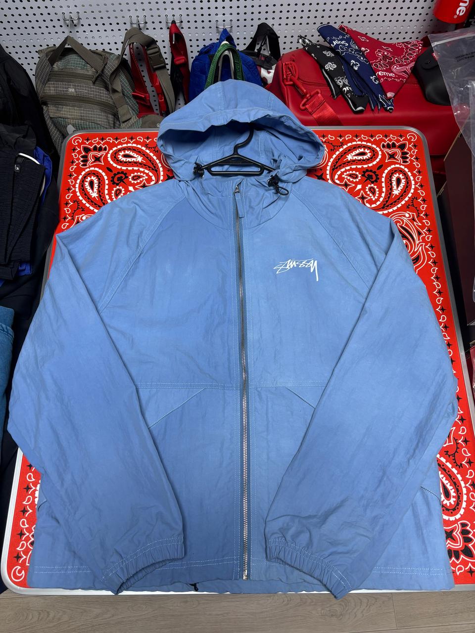 [S] 스투시 웨이브 다이 비치 쉘 자켓 라구나 블루