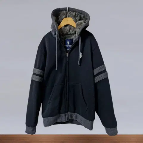 U.S POLO ASSN 유에스폴로에센 퍼 후드 집업