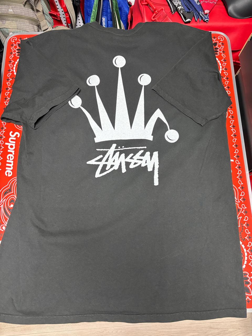 [XL] 스투시 리갈 크라운 피그먼트 다이드 티셔츠 블랙