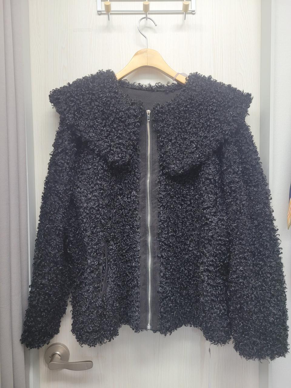 빅사이즈 빅카라 뽀글이 양털 자켓
