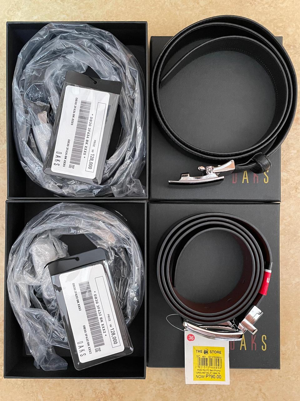 닥스 천연소가죽 자동벨트 2개(미사용새상품)+닥스 천연소가죽 자동벨트+피에르가르뎅 천연소가죽 양면벨트(미사용새상품)