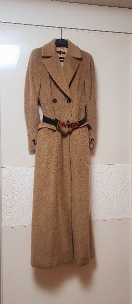 마텔룩 카멜색 클래식 우아한 롱코트 wool 100