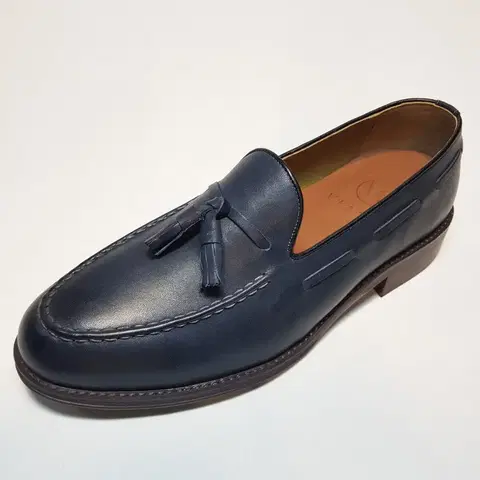 네이비색상 수제 남성테슬로퍼