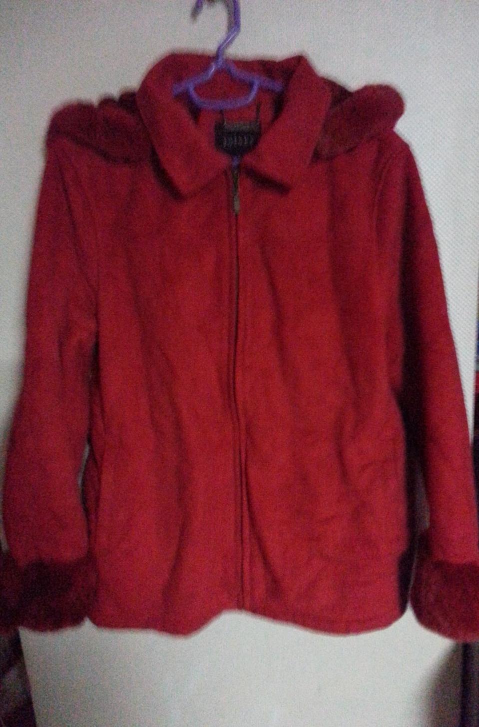 조이너스 토끼털 배색 코트 레드 94-102-165