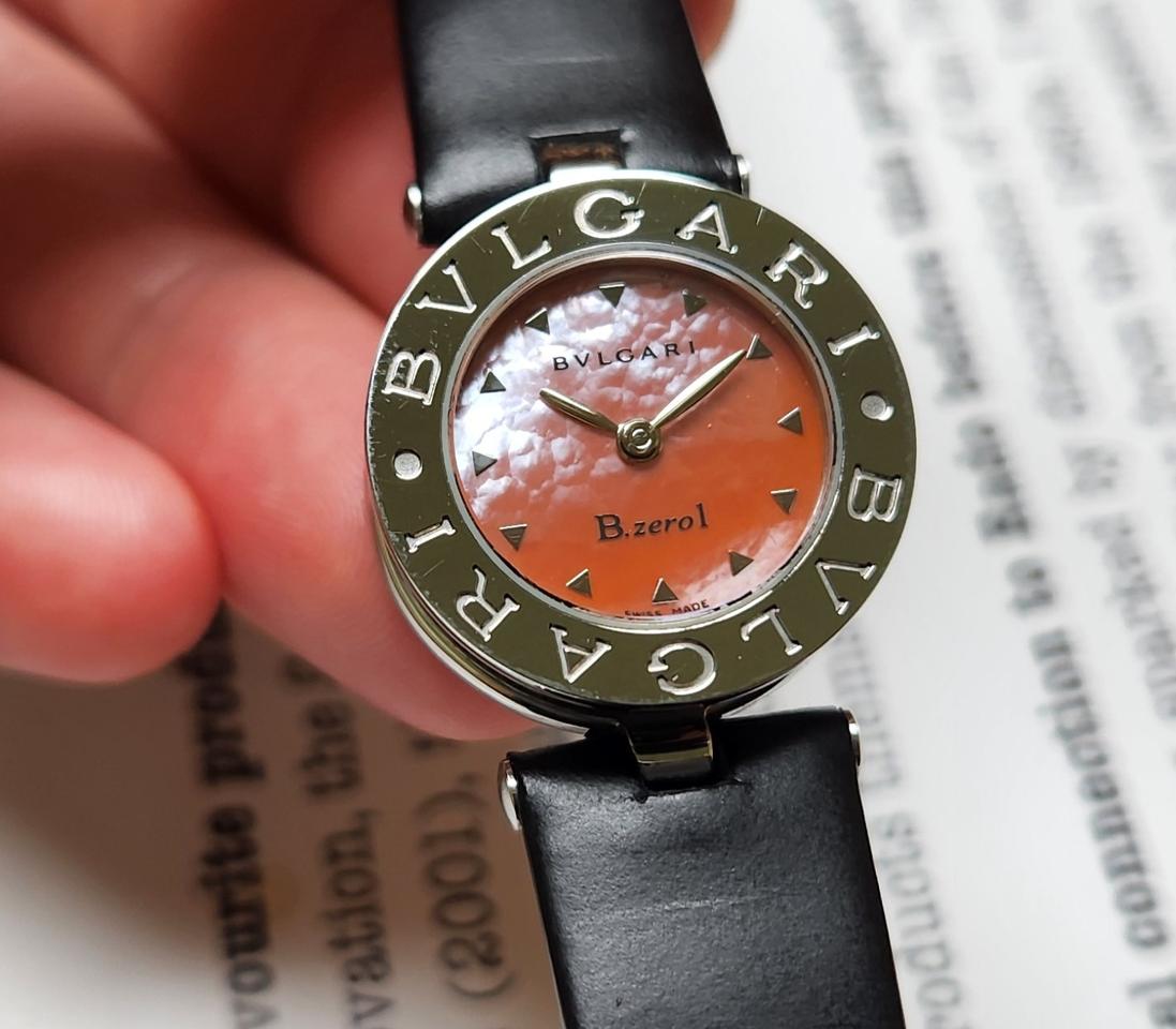 불가리 B제로1(비제로1) 핑크 자개판 쿼츠 여성용