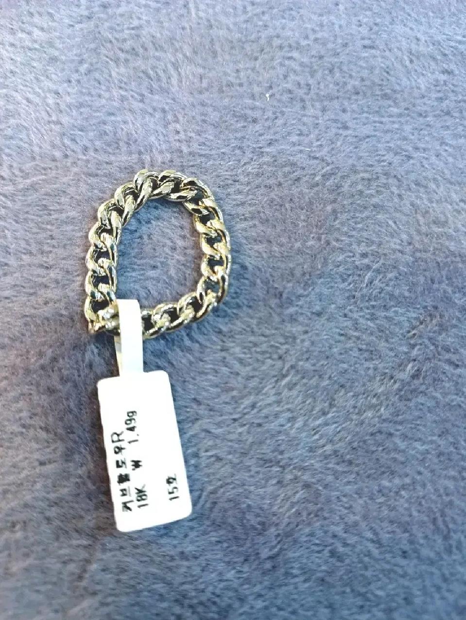 18k 화이트골드 반지 체인