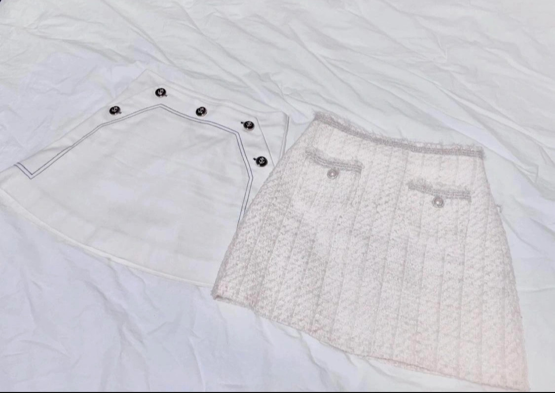 마린 화이트 스커트