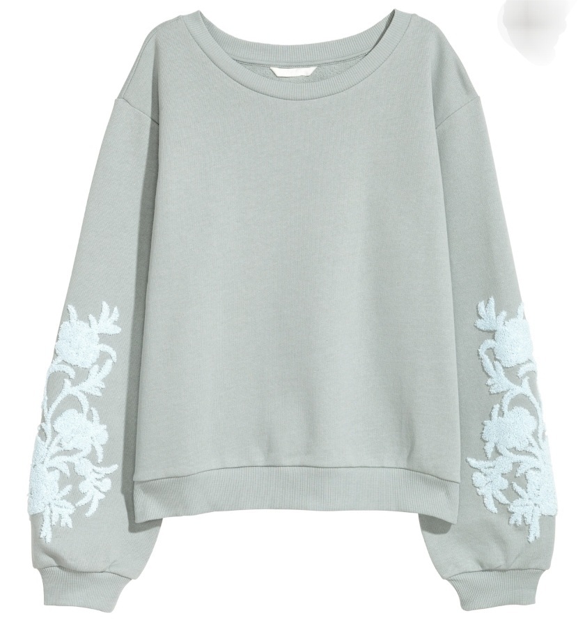 새상품) H&M 아플리케 스웨트 셔츠
