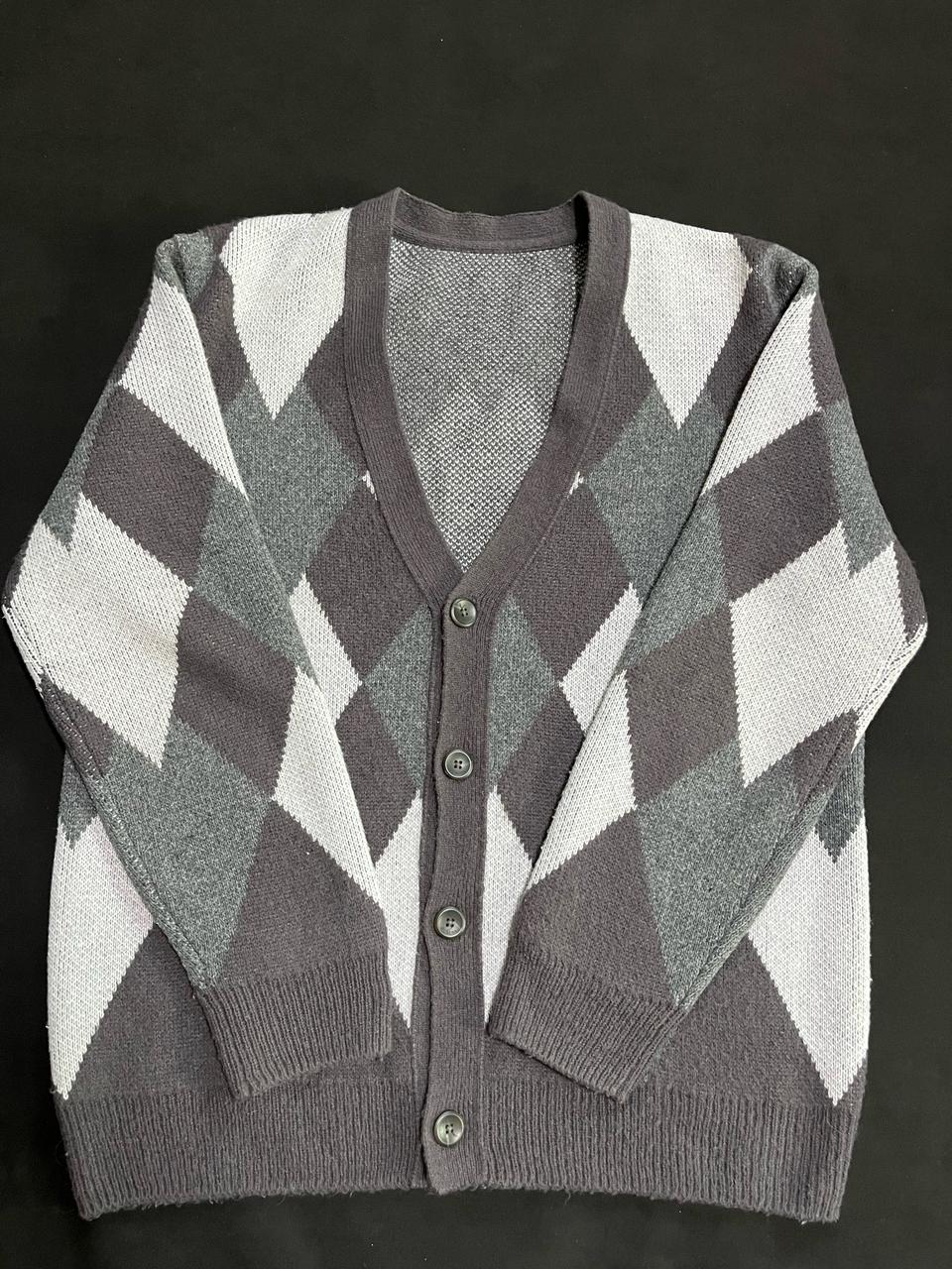 파렌하이트 아가일패턴 가디건