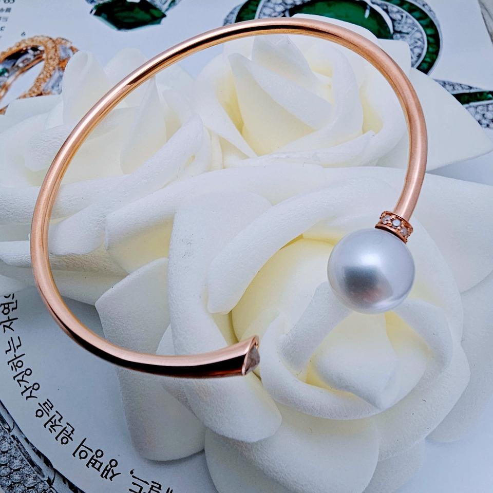 18k 다이아 진주 팔찌