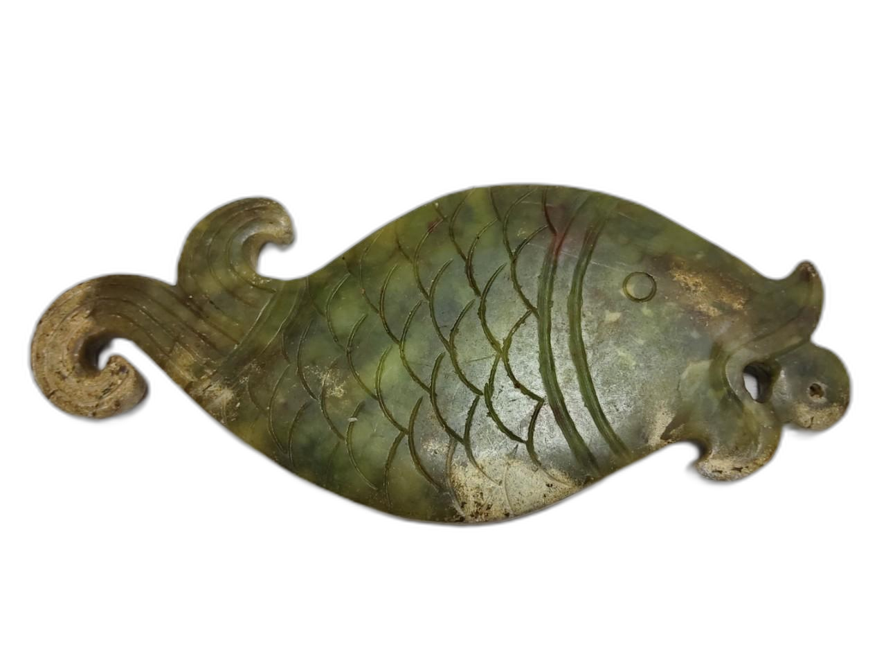 우듬지상회)천연옥 물고기 길이17cm 무게166g