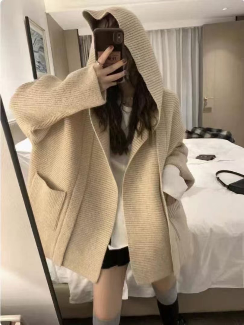 도톰 후드 가디건