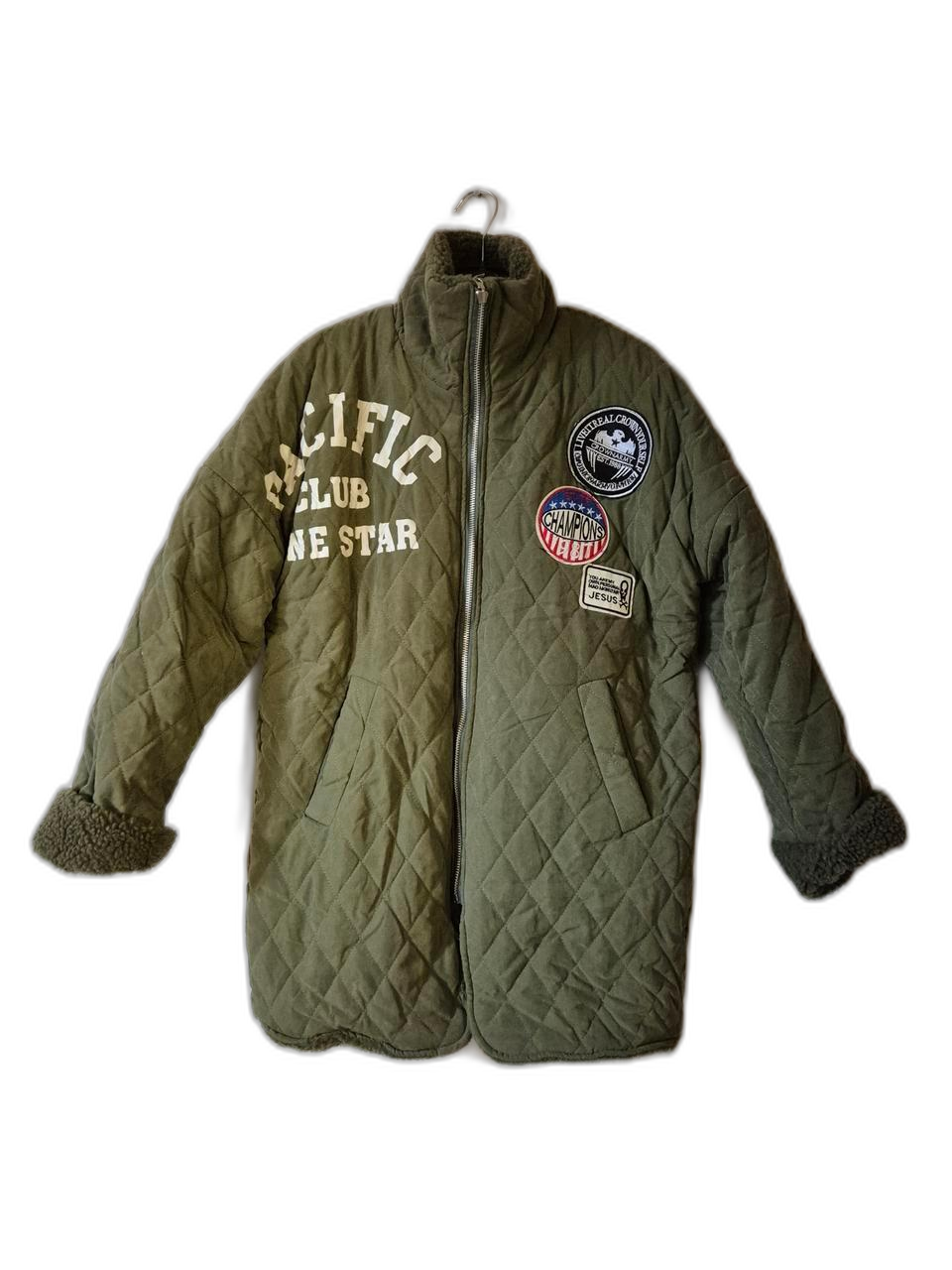 <새상품>뽀글이 양면 누빔 패치 야상점퍼 (니트 새거 두벌 드림)