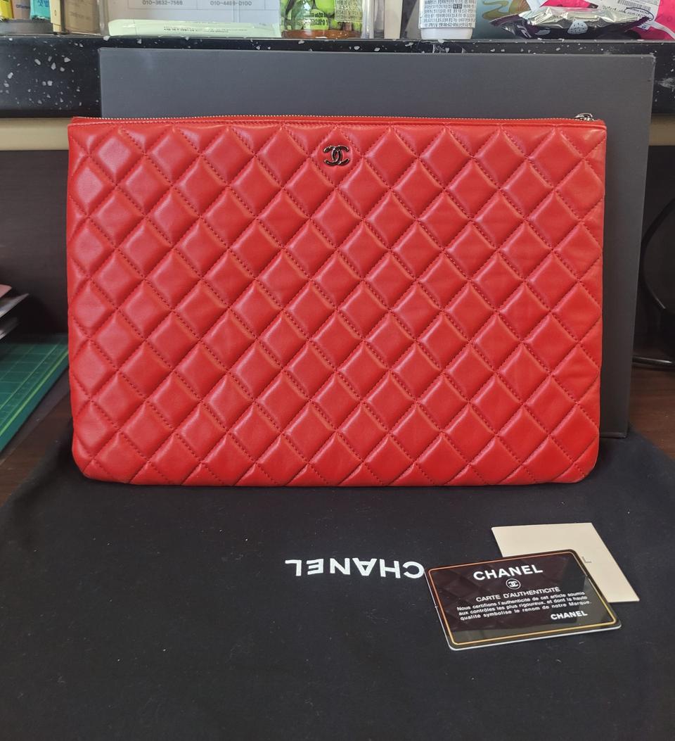 샤넬 클러치 램스킨 라지 정품