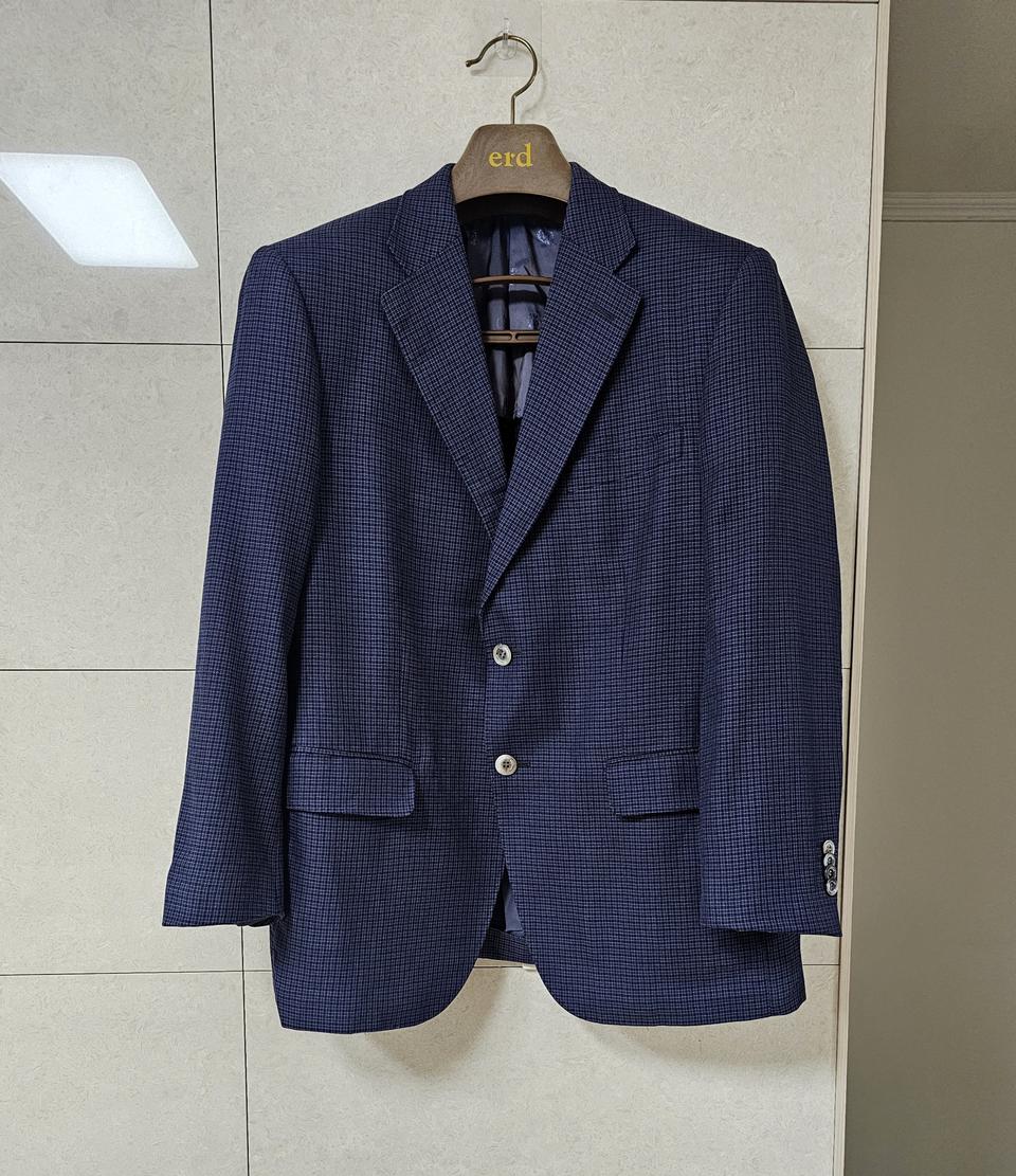 캠브릿지 네이비 체크 정장자켓 100