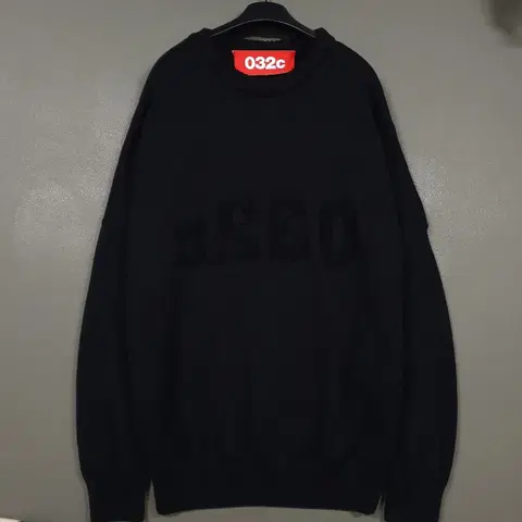 M) 032c 텍스처드 셀피 니트 스웨터 풀오버 블랙 정품 국내 2XL